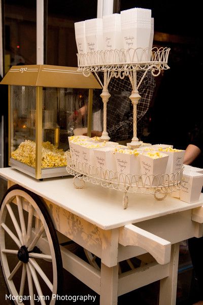 Wedding Food Vendors, Popcorn Station Party, Popcorn Station Ideas, Popcorn Stand Wedding, Wedding Station Ideas, Popcorn At A Wedding, Popcorn Cart For Wedding, Wedding Food Cart, Popcorn Stand Ideas