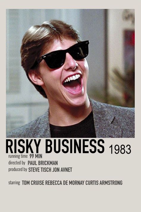 Risky Business Movie, Tom Cruise Movies, Movies To Watch Teenagers, Polaroid Posters, Iconic Movie Posters, Movie Card, Girly Movies, Film Posters Minimalist, Business Poster