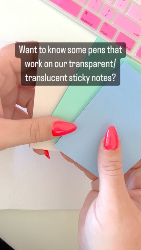 How To Use Transparent Sticky Notes, Translucent Sticky Notes, Sticky Notes In Bible, Transparent Post It Notes, Pen Testing, Clear Sticky Notes, Note Pen, Transparent Sticky Notes, Notes Ideas