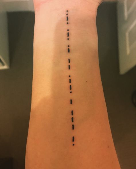 Morse Code Spine Tattoo, Code Tattoo, Morse Code Tattoo, Small Hand Tattoos, Spine Tattoo, Spine Tattoos, Morse Code, Small Hands, Delicate Bracelet