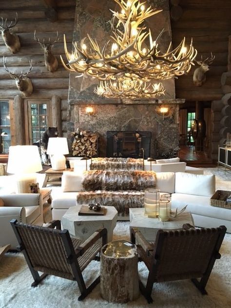 Ralph Lauren Mountain Home, Southwestern Lodge Living Room, Colorado Lodge Interior, Ralph Lauren Cabin Interiors, Ralph Lauren Lighting, Ralph Lauren Lodge, Ralph Lauren Cabin, Ralph Lauren Restaurant, Ralph Lauren Living Room