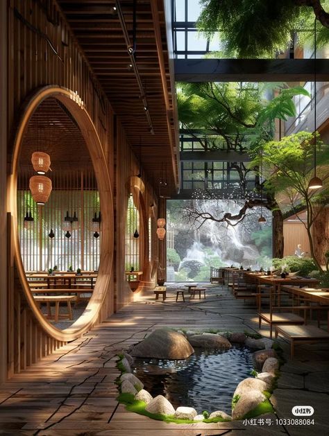 Modern Japanese Design, Japanese Restaurant Design, Philippine Houses, Restaurant Themes, Earthship Home, Minimal Living Room, Building Aesthetic, Dream Life House, Sushi Restaurant