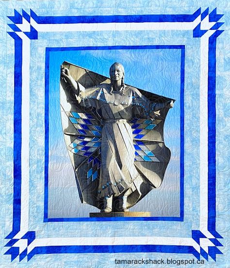 Tamarack Shack: Dignity Statue Quilt and Azurite Quilt Laser Cut Signs, Circle Signs, Quilted Shoes, Panel Quilt Patterns, Waxed Canvas Bag, Lake Signs, Canvas Bags, Ornament Kit, Laser Cut Sign