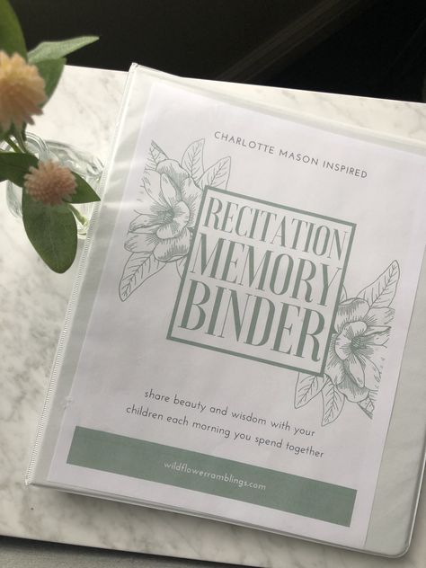 Charlotte Mason Recitation Memory Binder Free Charlotte Mason Printables, Ambleside Online Year 1, Charlotte Mason Morning Time, Charlotte Mason Schedule, Charlotte Mason Planner, Charlotte Mason Notebook, Charlotte Mason Preschool Books, Charlotte Mason Nature Journal, Party Planner Template