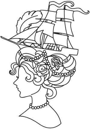 Steampunk Embroidery Patterns, Steampunk Embroidery, Steampunk Coloring, Illustration For Kids, Urban Threads, Baby Lock, Doodle Designs, Book Page, Marie Antoinette