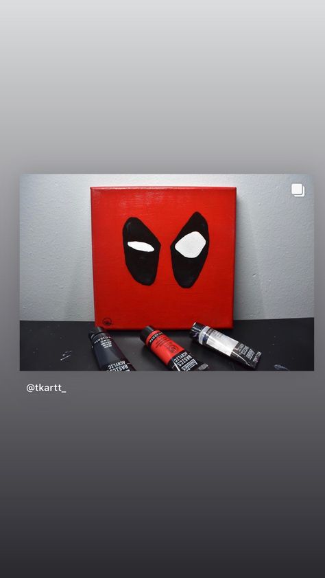 Deadpool Canvas Painting, Deadpool Painting, Superhero Painting, Marvel Paintings, Deadpool Art, Painting Stuff, Mini Canvas, Boys Room, Painting Acrylic