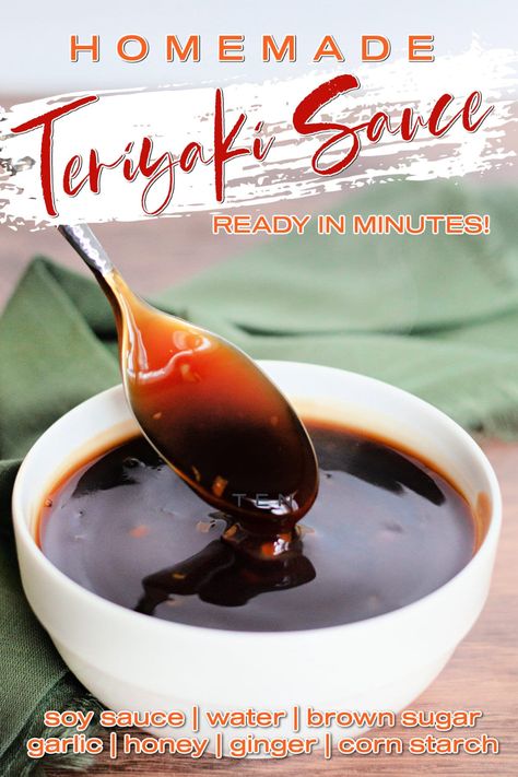 This homemade Teriyaki Sauce is perfect for making stir fry, a marinade, or to spoon over rice and veggies. It's so fast and simple to make teriyaki sauce, you may skip the store-bought version from now on! #sauce #teriyaki #teriyakisauce #homemadesauce #stirfry Best Teriyaki Sauce, Make Teriyaki Sauce, Teriyaki Sauce Recipe, Teriyaki Marinade, Teriyaki Glaze, Vegan Tofu, Sweet Cooking, Homemade Teriyaki Sauce, Foodie Crush