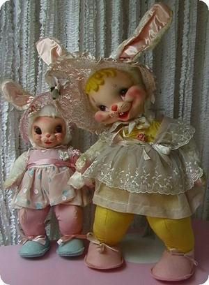 Rushton Vintage Stuffed Toys | 1000 Vintage Dime-Store Pixies, Imps & Elves | Flickr Rushton Toys, Creepy Toys, Vintage Reindeer, Arte Grunge, Rubber Face, Vintage Bunny, Vintage Kitsch, Vintage Plush, Creepy Dolls