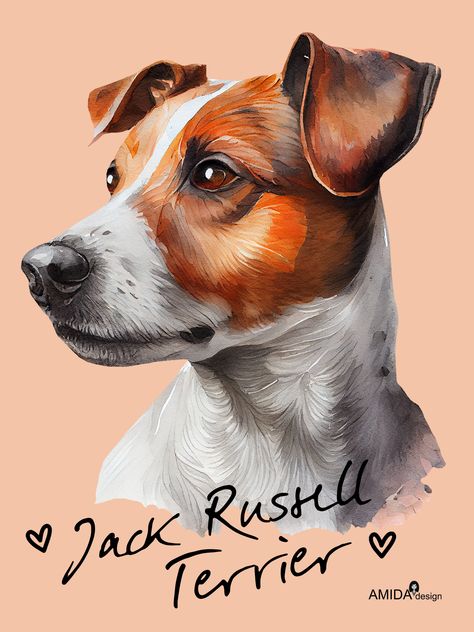 Jack Russell Terrier Watercolor Portrait Jack Russell Acrylic Painting, Jack Russel Painting Acrylic, Jack Russell Artwork, Drawing Jack Russell Terrier, Jack Russell Art, Jack Russell Painting, Jack Russel Drawing, Jack Russell Terrier Drawing, Jack Russell Terrier Tattoo