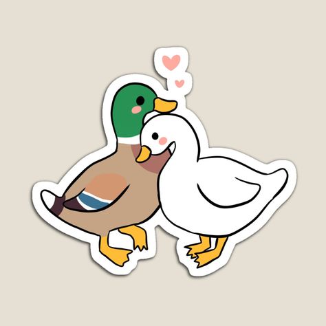 Matching Pfp Couple Duck, Duck Love Drawing, Cute Love Art Couples, Duck Couple Drawing, Two Ducks Drawing, Cute Couple Animals Drawing, Couple Animals Drawing, Ducks In Love Drawing, Duck Art Cute