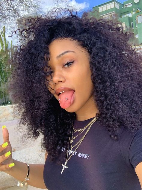 Venom Piercing, Snake Eyes Piercing, Mouth Piercings, Everyday Curls, Curly Hair Overnight, Eye Piercing, Pretty Ear Piercings, Face Piercings, Piercings For Girls