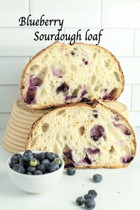 blueberry sourdough loaf Blueberry Sourdough Bread, Zucchini Blueberry Bread, Blueberry Sourdough, Sourdough Starter Discard Recipes, Starter Discard Recipes, Using Sourdough Starter, Recipe Using Sourdough Starter, Blueberry Loaf, Cream Cheese Bread