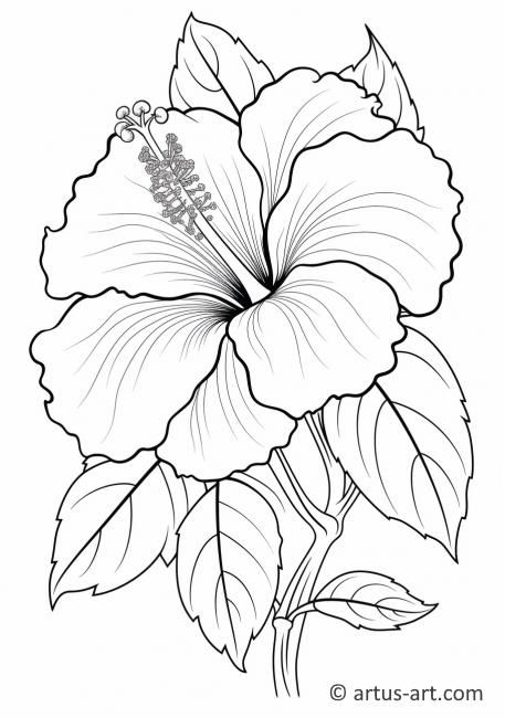 Tropical Hibiscus Flower Coloring Page » Free Download » Artus Art Hibiscus Drawing, Hibiscus Flower Drawing, Hibiscus Flower Tattoos, Hibiscus Tattoo, Flower Outline, Flower Tattoo Sleeve, Flower Sketches, Trendy Flowers, Hawaiian Flowers