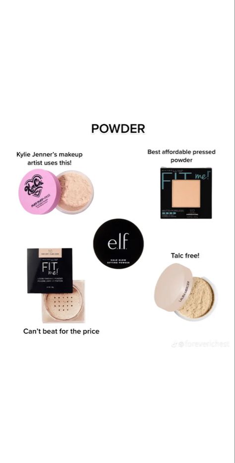 Acne Safe Setting Powder, Acne Safe Powder, Best Makeup Powder, Makeup Education, Brown Makeup Looks, Safe Makeup, Makeup Charts, Jenner Makeup, Simple Makeup Tips