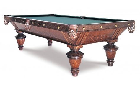 Antique Pool Tables Guide Antique Pool Tables, Billards Room, Billiards Table, Victorian Lamps, Game Room Family, Oxblood Leather, Pool Tables, Leather Chesterfield, Pool Rooms