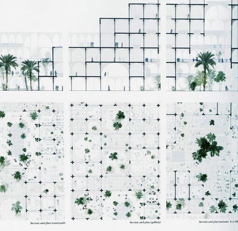 sou fujimoto master plan with souk mirage Grid Architecture, Inner Garden, Sou Fujimoto, Industrial Architecture, Architecture Graphics, Architectural Section, Plan Drawing, Community Center, Diagram Architecture