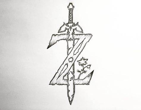 The Legend of Zelda: Breath of the Wild Z-Logo drawing done with prismacolor pencils! Hidden Tattoo, Zelda Logo, Zelda Drawing, Zelda Tattoo, Zelda Twilight Princess, Zelda Breath Of The Wild, Link Zelda, Space Invaders, Zelda Art