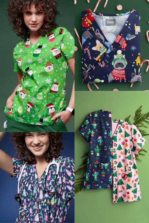 Spread holiday cheer in style! 🎄✨ Explore the festive world of Christmas printed scrubs at Uniform Advantage. From cozy winter wonders to merry prints, our collection of Christmas-themed print scrub tops will have you feeling festive all season long. Stay jolly and comfortable on the job by shopping at UniformAdvantage.com! #PrintScrubs #ChristmasScrubs #WinterWonder Ugly Christmas Sweater Nurse, Scrubs Uniform Cute, Womens Christmas Shirts Nurse, Winter Scrubs, Christmas Scrub Tops, Holiday Scrubs, Christmas Scrubs, Printed Scrub Tops, Scrubs Uniform