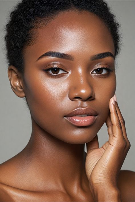 Summer Skincare makeup Skin Care Pictures For Instagram, No Makeup Makeup Look Black Women, Natural Makeup For Black Women Dark Skin, Dark Skin Makeup Natural, Natural Black Makeup, Dark Skin Natural Makeup, Natural Makeup For Dark Skin, Makeup Looks For Brown Skin, Makeup For Summer