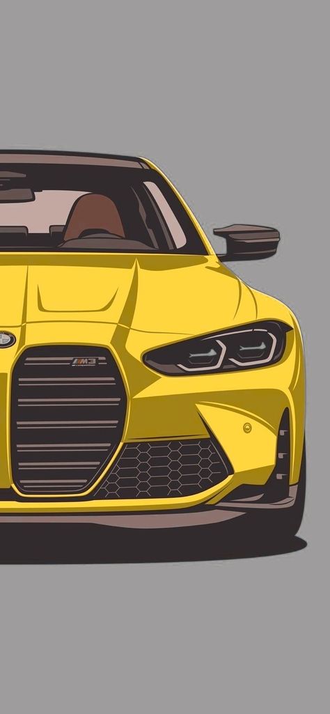 Bmw Art Car Wallpaper, Bmw Art Wallpaper, Bmw M4 Drawing, Bmw Cartoon, Bmw Drawing, Nissan Gtr R34, Bmw Art, Toyota Supra Mk4, Sports Car Wallpaper