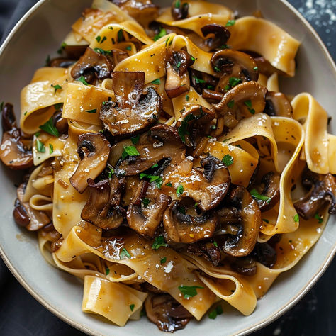 Caramelized Wild Mushroom Pappardelle Pasta - Easy DIY Recipes Caramelized Wild Mushroom Pappardelle Pasta, Wild Mushroom Pasta Recipes, Mushroom Parpadelle Recipes, Mushroom And Onion Pasta, Italian Mushroom Pasta, Mushroom Ragu Pasta, Italian Mushroom Recipes, Beef Pappardelle Recipes, Fancy Mushroom Recipes