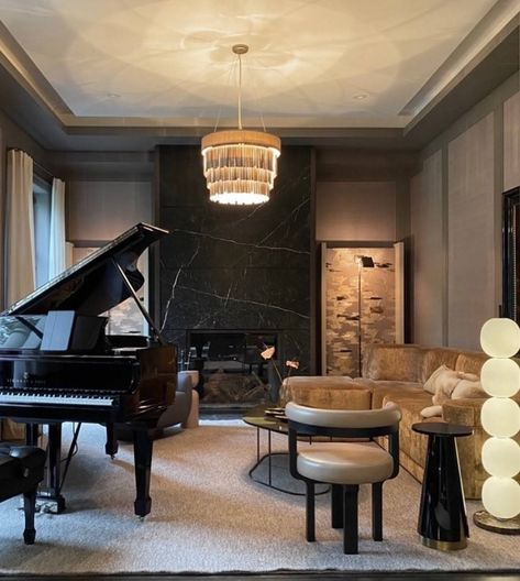 - Decoist Piano Room Design, Grand Piano Living Room, Grand Piano Room, Piano Living Rooms, Piano Lounge, Baby Grand Piano, Piano Decor, The World Of Interiors, Piano Room