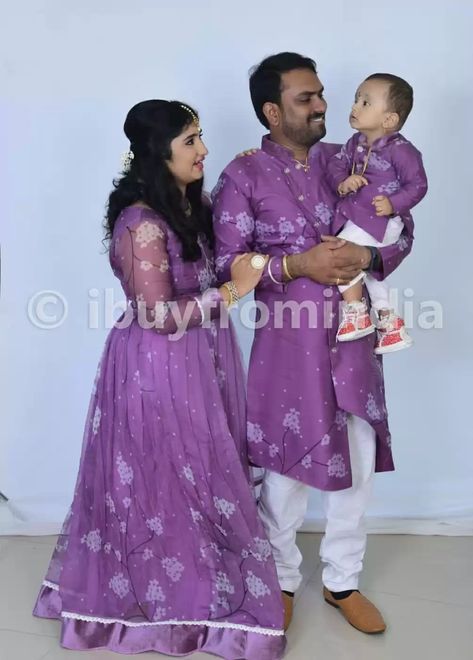 Birthday Family Outfits Indian, Matching Family Outfits For 1st Birthday, Family Combo Dress For Birthday, 1st Birthday Dresses For Family, 1st Birthday Outfit For Family, 1st Birthday Family Outfits, Family Dress Combination Indian, Family Twinning Outfits Indian, Family Matching Outfits Indian Wedding