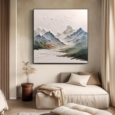 Abstract Mountain Painting On Canvas Original Texture Wall Art Landscape Oil Painting Large Living Room Wall Art Abstract Mountain Wall Art by CocoArtSpace on Etsy Large Living Room Wall Art, Abstract Mountain Painting, Large Living Room Wall, Abstract Mountains, Mountains Painting, Texture Wall Art, Modern Living Room Wall, Abstract Mountain, Mountain Painting