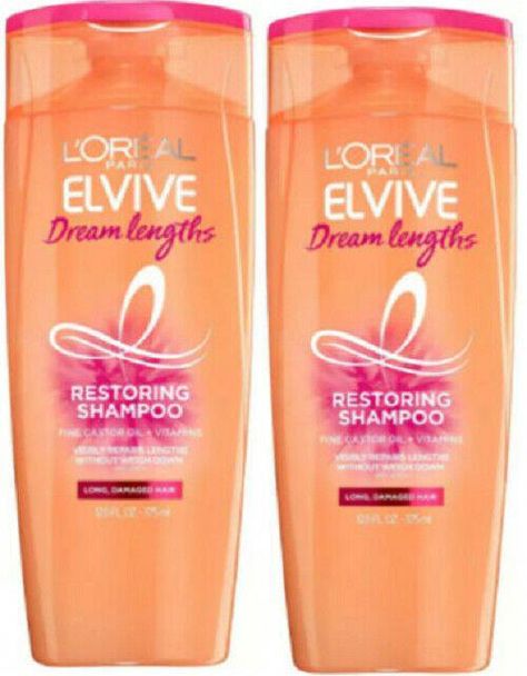 NEW!  L'Oreal Paris Elvive Dream Lengths Restoring Shampoo w/Fine Castor Oil & Vitamins!  Visibly repairs lengths without weighing down!  Great for long, damaged hair!   Check out these and hundreds of other great Health and Beauty Items in our store Bundles of Beauty! Elvive Shampoo, Loreal Shampoo, Girl Hygiene, Hair Control, Damaged Hair Repair, Hair Repair, Shampoo Conditioner, L Oreal, Hair Shampoo