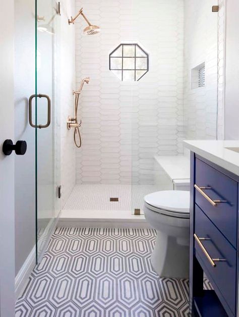 Mosaic tile floor bathroom