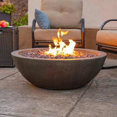 Small Gas Fire Pit, Round Propane Fire Pit, Propane Fire Bowl, Outdoor Propane Fire Pit, Outdoor Fire Table, Natural Gas Fire Pit, Cool Fire Pits, Outdoor Gas Fireplace, Round Fire Pit