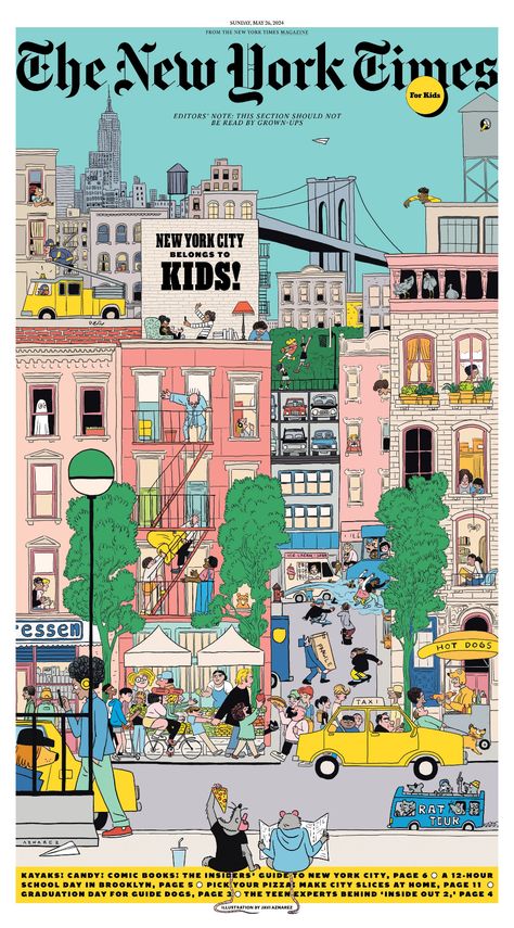 38 Fun Things to Do in New York City According to Kids Who Actually Live There. Illustrated by Javi Aznarez — Dutch Uncle • Artist Management Family Art Projects, Dutch Uncle, To Do In New York, Cover Illustration, List Of Activities, Community Park, Time Kids, Illustrator Artist, Interactive Play