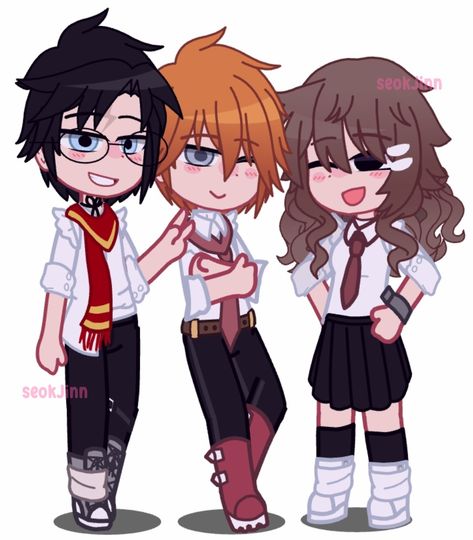 Gacha Club Hogwarts Outfits, Gacha Harry Potter Outfits, Harry Potter Gacha Club Outfits, Gacha Superhero Outfits, Gacha Club Superhero Outfits, Gacha Club Harry Potter, Gacha Harry Potter, Harry Potter Uniform, Harry Ron And Hermione