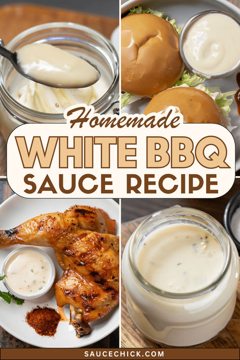 White BBQ Sauce recipe Sauce Recipe For Chicken, White Bbq Sauce Recipe, Best Sauce Recipe, White Bbq Sauce, Chicken Sauce Recipes, Bbq Sauce Chicken, White Sauce Recipes, Zesty Sauce, Barbecue Sauce Recipes