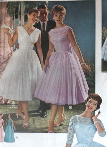 1960, tulle swing dresses in white or lavender 1960s Dresses Party, 60s Bridesmaid Dresses, 1960s Dresses Formal, Lavender Pictures, 1960s Party, Mothers Gowns, 1960s Dresses, 1960 Dress, Casual Attire For Women