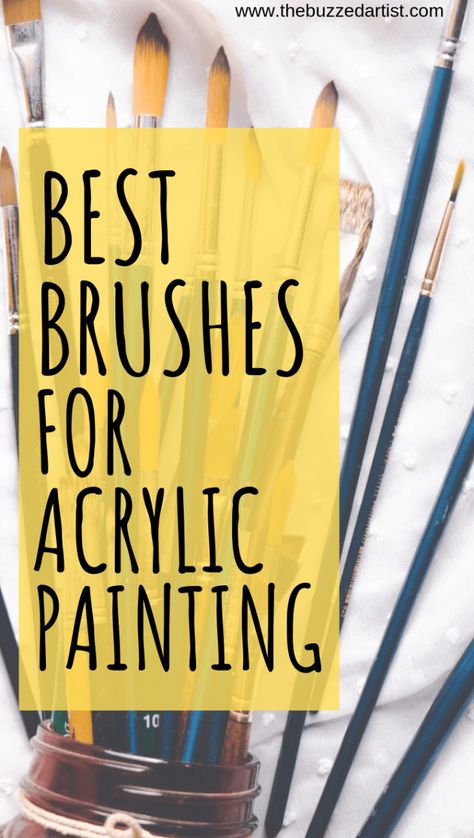 Acrylic Brushes For Painting, Acrylic Painting Brushes, Painting Process Acrylic, Best Paint Brushes For Acrylic, Painting Ideas On Wood Acrylic, Artistic Hobbies, Acrylic Painting Supplies, Brushes For Acrylic Painting, Painting Basics