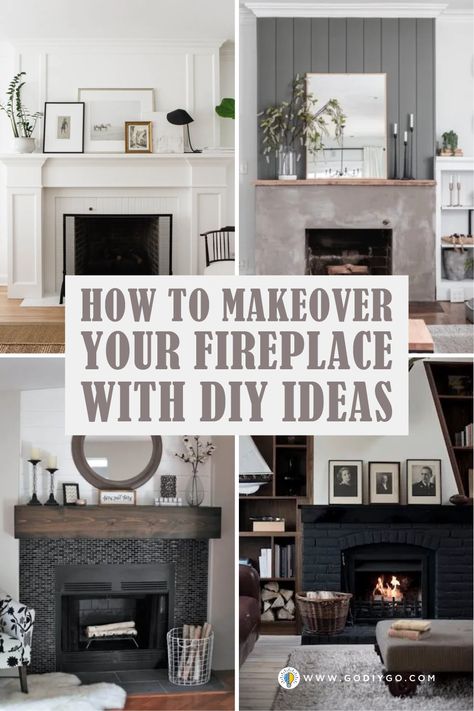 How To Make Fireplace Look Bigger, Simple Fireplace Makeover, Painted Electric Fireplace, Cheap Fireplace Makeover, 90s Fireplace Makeover, Electric Fireplace Makeover, Upgrade Fireplace, Refacing Fireplace, Chimney Makeover