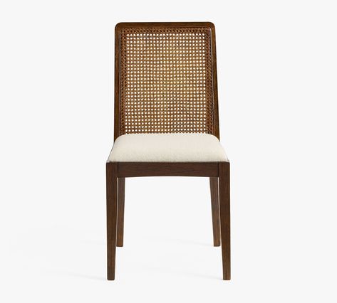 Monty Cane Dining Chair | Pottery Barn Pottery Barn Kitchen, Cane Dining Chairs, Cane Back Chairs, Chair Vintage, High Back Dining Chairs, Comfortable Dining Chairs, Cane Dining Chair, Cane Chair, Hard Wood