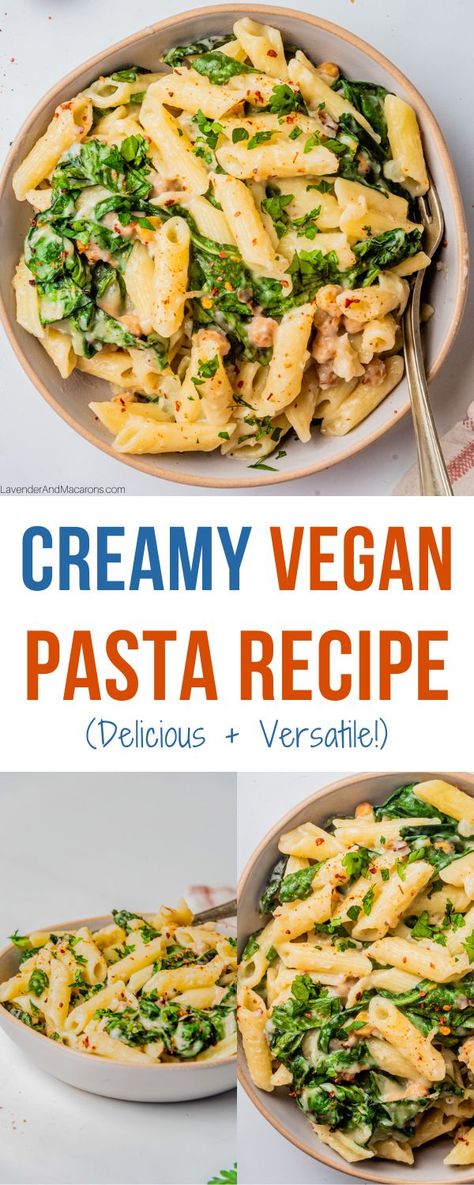 Meatless Pasta Recipes, Vegan Pasta Recipe, Meatless Pasta, Pea Pasta, Creamy Vegan Pasta, Light Pasta, Chickpea Pasta, Coconut Sauce, Vegan Pasta Recipes