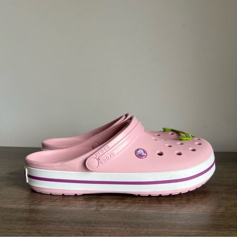 Crocs Crocband Pearlized Pink Unisex Clog New With Tags Men’s Size 10 Women’s Size 12 Please Review All Pictures For Any Defects And/Or Flaws Item Shown Is What You Are Purchasing Box Shipped Smoke Free Environment All Reasonable Offers Considered Even Though Most Of Our Shoes Are Sold As “New” There Is A Chance That They May Have Been Previously Tried On In Store With Dust And/Or Dirt On The Soles And Insoles There Are Also Times Where We Will Not Say “New” As We Cannot Determine If They Have O Crocs Loafers, Crocband Crocs, Lined Crocs, Crocs Pink, White Slip On Shoes, Mens Clogs, Casual Slip On Shoes, Crocs Men, Crocs Crocband