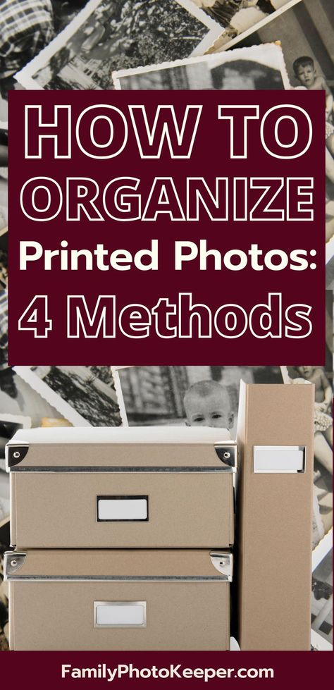 Yearbook Storage Ideas, Saving Photos Ideas, How To Organize Photos On Computer, Organize Old Photos, Organize Old Photos Storage, Photo Storage Ideas Boxes, How To Organize Photos For Scrapbooking, Organizing Old Photos And Papers, Organize Pictures In Boxes