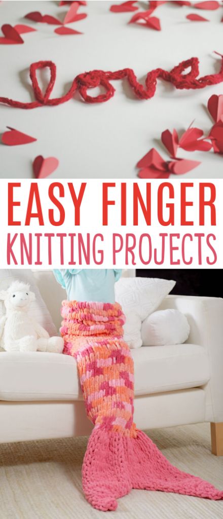 Easy Finger Knitting, Things To Make With Yarn, Diy Finger Knitting, Finger Knitting Projects, Chunky Crochet Blanket Pattern, Diy Knit Blanket, Easy Yarn Crafts, Finger Weaving, Hand Knitting Diy