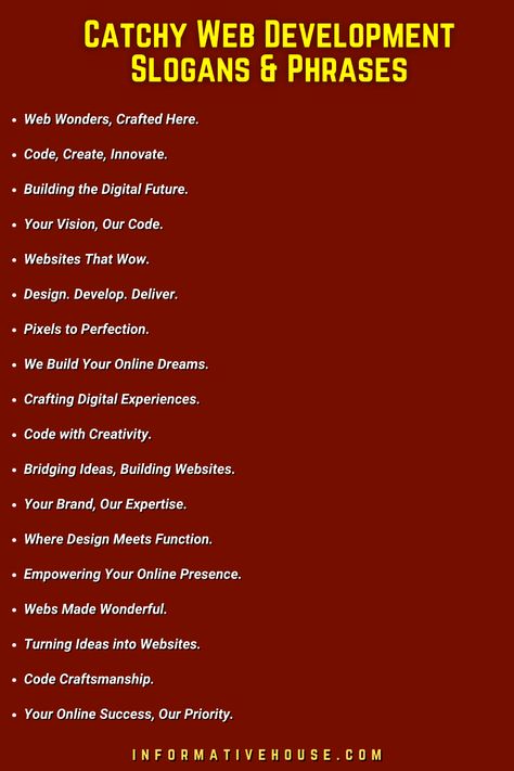 Discover 199+ Catchiest Web Development Slogans! Catchphrases Ideas, Unique Business Names, Names Ideas, Catch Phrase, Building A Website, Welcome To The World, Target Audience, Online Presence, Web Development