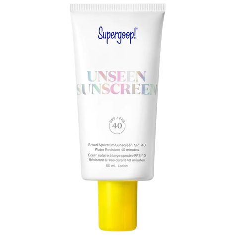 Unseen Sunscreen SPF 40 - Supergoop! | Sephora Supergoop Unseen Sunscreen, Unseen Sunscreen, Facial Sunscreen, Sunscreen Spf 50, Skin Prep, Oily Skin Care, Mineral Sunscreen, Broad Spectrum Sunscreen, Spf Sunscreen