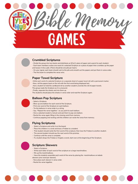 Memory verse games