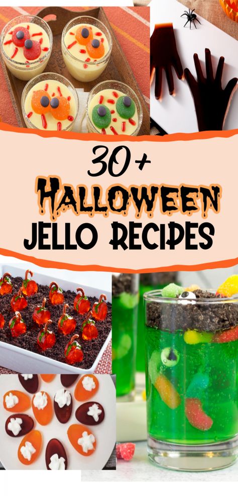 Halloween Jello Ideas, Halloween Desserts Kids, Jello Ideas, Candy Corn Jello Shots, Cool Whip Pies, Halloween Jelly, Halloween Themed Desserts, Halloween Jello Shots, Halloween Jello