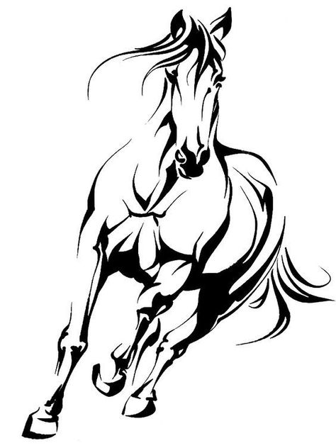 فن الرسم بالمسامير, Horse Printable, Horse Outline, Horse Vector, Horse Stencil, Horse Tattoo Design, Horse Png, American Traditional Tattoo Ideas, Horse Art Drawing