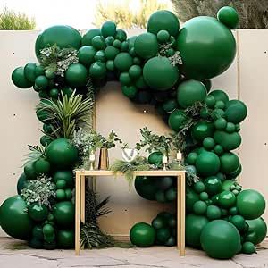 Green Balloon Arch, Sage Green Balloons, Green Balloon Garland, Safari Party Decorations, Green Balloons, Balloon Arch Kit, Safari Theme Party, Purple Balloons, Green Balloon