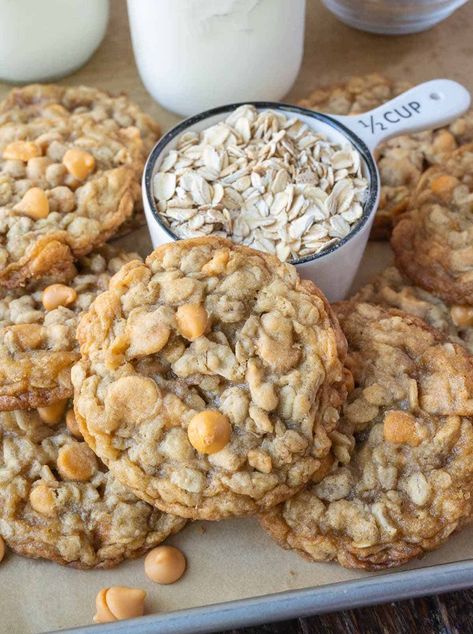 Old Fashioned Oatmeal Butterscotch Cookies | Butter Your Biscuit Oatmeal Cookies Butterscotch Chips, Oatmeal Peanut Butter Chip Cookies, Butterscotch Heath Cookies, 1 Stick Butter Cookies, Butterscotch Walnut Cookies, Oatmeal Scotchies Bars, Butter Scotch Cookies Recipes, Butterscotch Chip Recipes, Oatmeal Butterscotch Chip Cookies