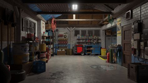 Cluttered Garage, Garage Aesthetic, Garage Drawing, Zombies Apocalypse, Car Blueprint, Underground Garage, Workshop Garage, Episode Interactive Backgrounds, Residential Garage